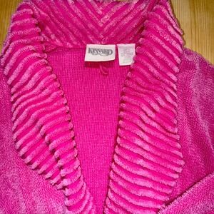 Kinnaird Plush Robe Spa Bathrobe Soft Cozy‎ Loungewear Hot Pink Women's Size L